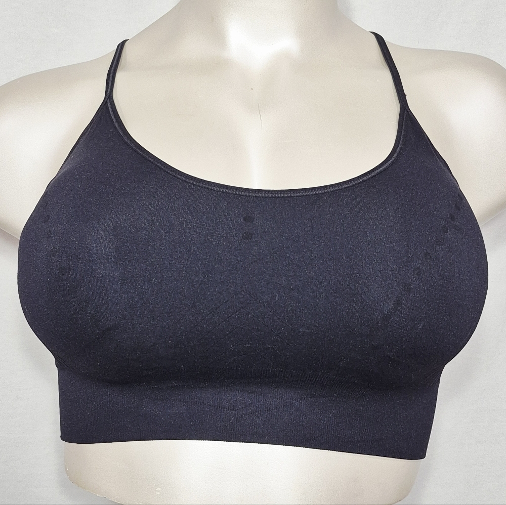 XL X-Large Profit Padded Wire Free Racerback Sports Bra Bralette Black‎